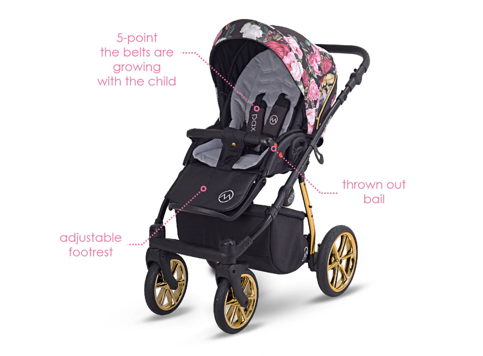 wózek dziecięcy PAX ROSE - baby pram